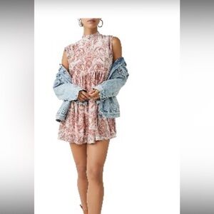 Free People Floral Pink Sleeveless Dress